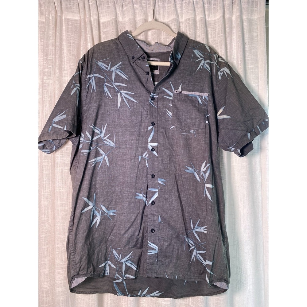 Rip Curl Short Sleeve Button Up XL Shirt in Gray/Blue, Surf, Sand, Sun - SOFT